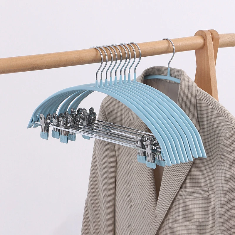 Black Clothes Hangers No Shoulder Bumps & 360°Swivel Hook Thin