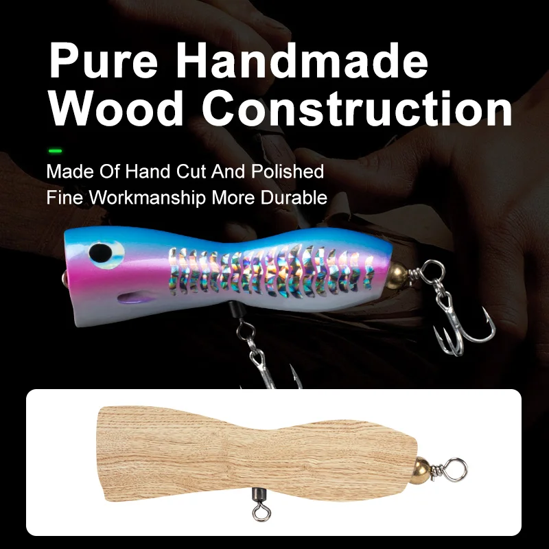 WD123 Fishing Lure Wooden Popper Lure