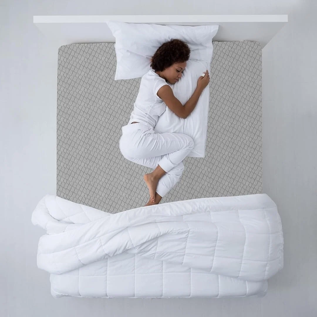 Washable Grey Grid Mattress Cover Mattress Encasement with Zipper manufacture