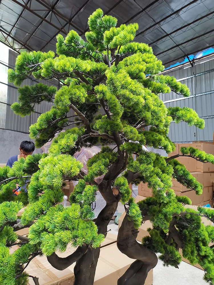 Hochwertiger Knstlicher Podocarpus-Bonsai fr Innenrume, Gartenornament,  Faux-Kiefer, 2m Hoch, Lebensechte Kunst-Kiefer
