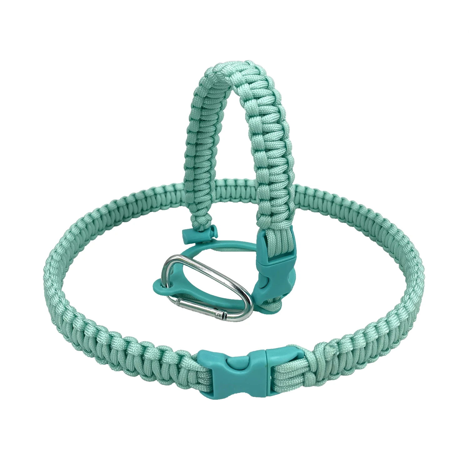 Colorful Polyester Paracord Weave Handle Outdoor Ring Buckle Same Type Water Bottle Holder Wide Mouth Camping Accessories