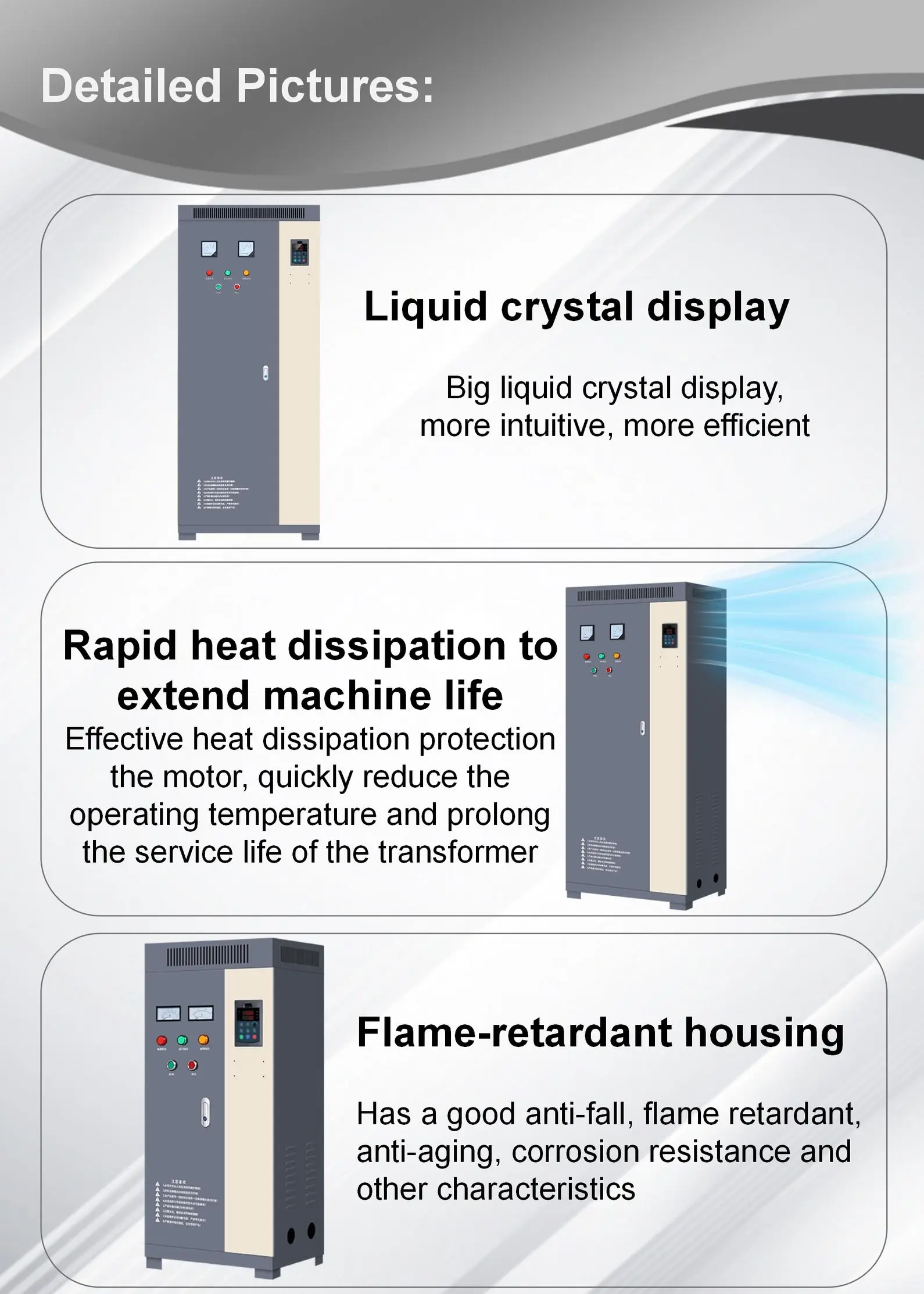 VFD Three Frequency Converter Control Cabinet for Compressor 0.75KW-630KW Vector Control PWM Low Voltage Variable-Frequency factory