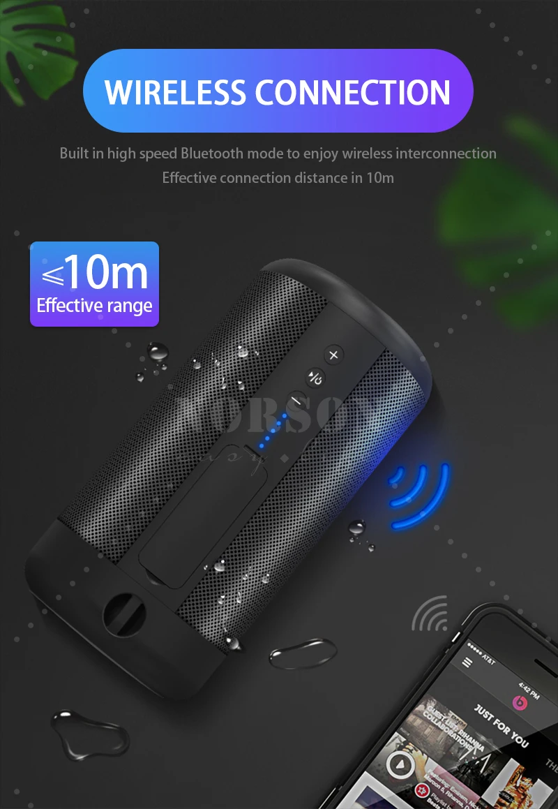 Wholesale Portable Bass Woofer Stereo Sound Speaker Box Mini Shower Waterproof Bluetooth Speaker - ANKUX.COM