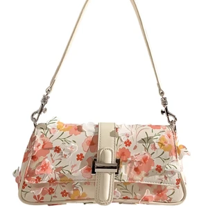 2026 Vintage Embroidered Cross Body Bag Large Capacity Small Square Design Bow Summer Autumn Winter Nylon Shoulder Flip Ladies