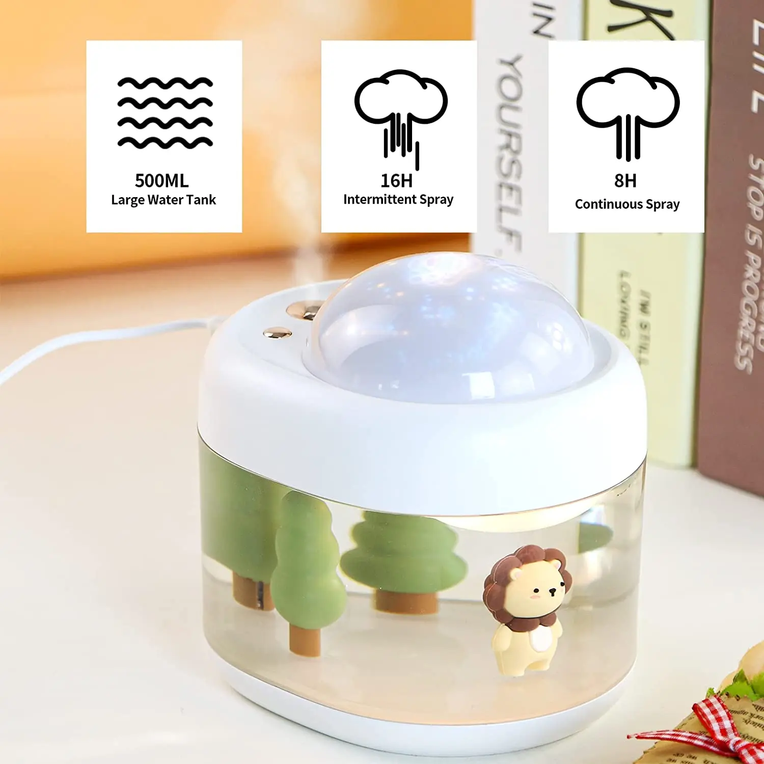 Private Label FBA Dropshipping 500ml USB Rechargeable Desktop Air Humidifier Small & Cute for Home Car & Room Gift Baby Girls