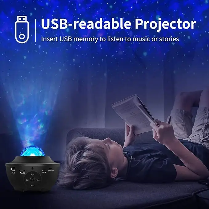 Proiettore di galassia con 8 effetti di illuminazione,Proiettore di stelle,Luce notturna per camera da letto,Proiettore di luce cielo con altoparlante Bluetooth,Decorazione della sala giochi,Regalo