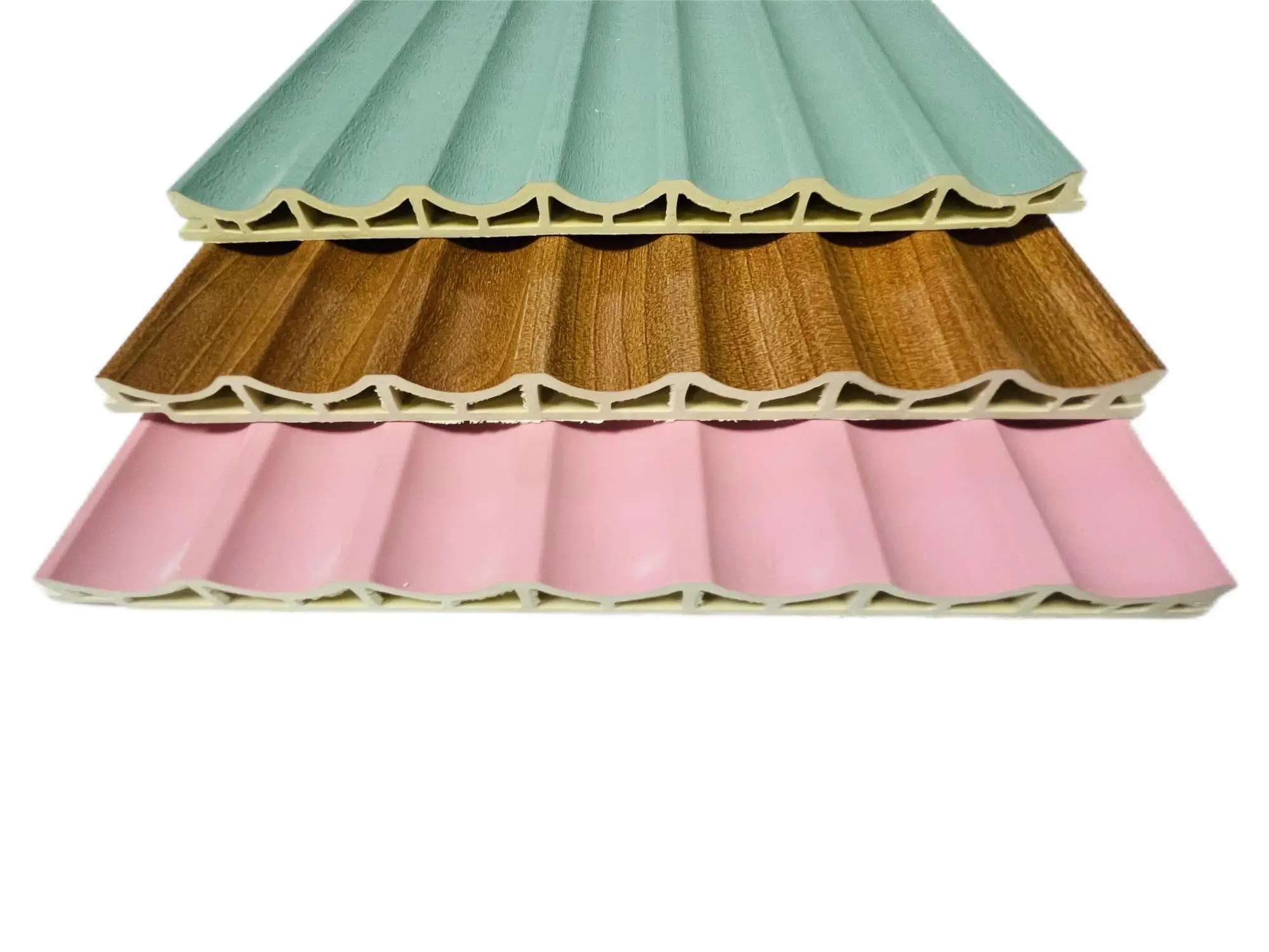 Modern Wood Grain Fluted Panel Wall Cladding Waterproof and Fireproof PVC WPC Interior Wall Panel