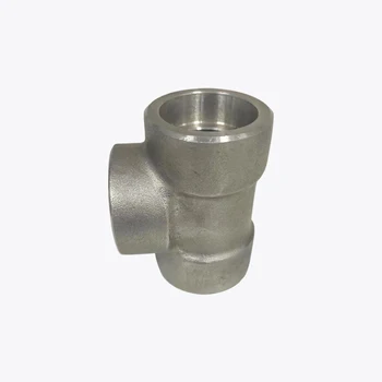 Metal ASTM A815 UNS S31803 Duplex  Steel Pipe Fitting  ASME B16.11 Forged Tee  Socket Welded 2"  Equal Tee