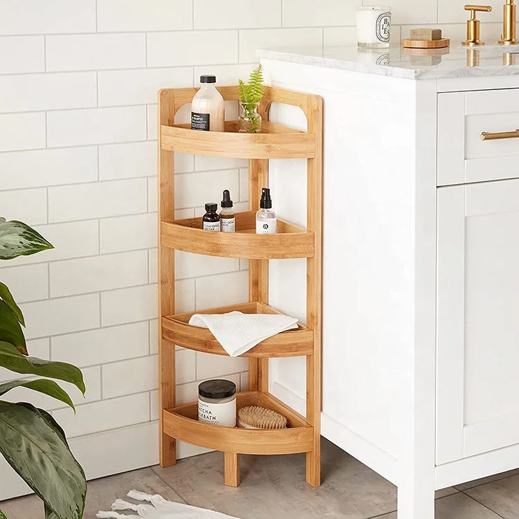 Wholesale Multifunctional 3 Tier Bamboo Bathroom Shelving Unit