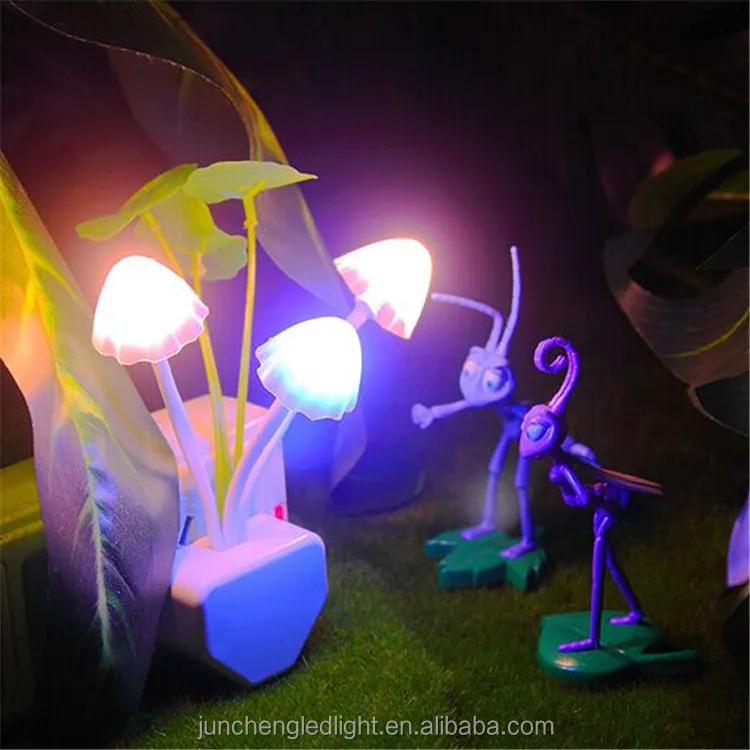 Romantic Style Multicolor Mushroom Led Night Light Home Bedroom Wall Decoration Wedding Festival New Year Lighting