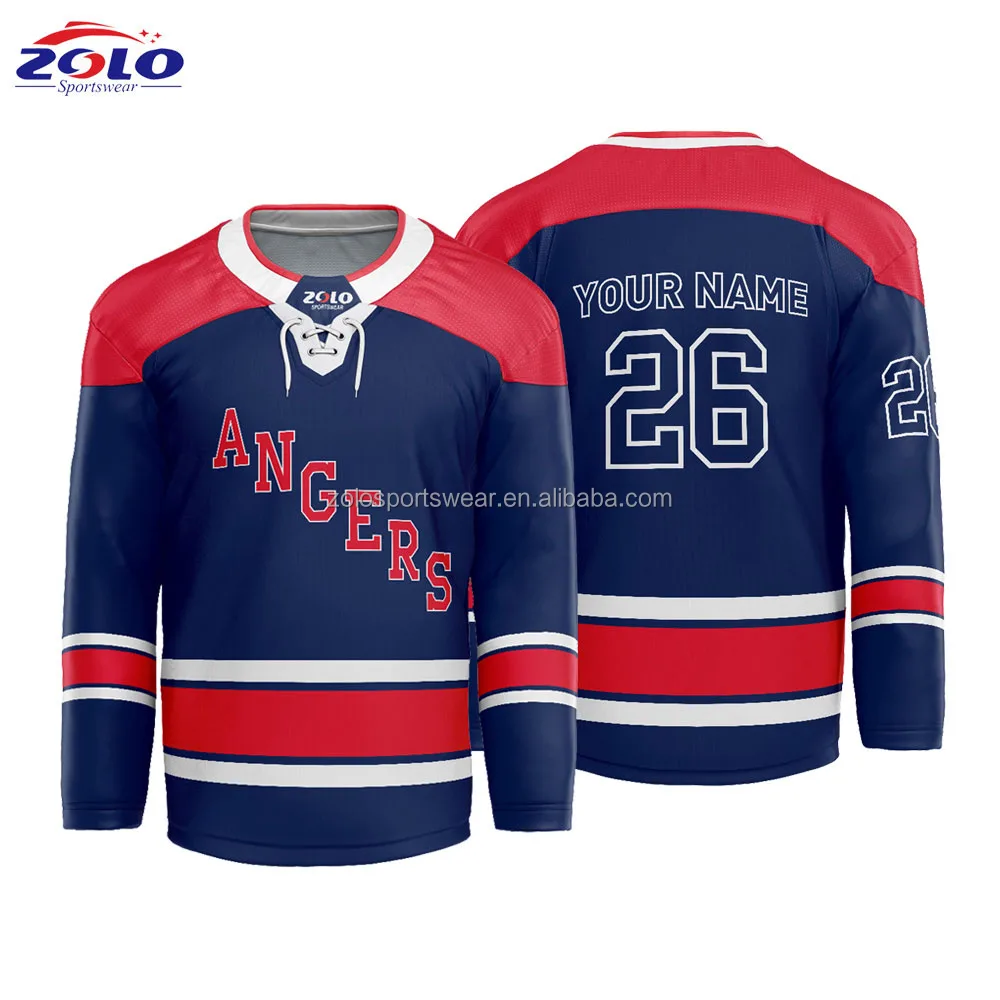 Cheap Black and Orange Custom Design Fully Sublimated Stitched Ice Hockey Jersey