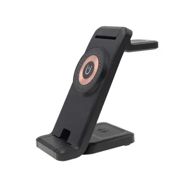 New Launched 15W 3 in 1 foldable wireless charging station phone stand magnetic phone watch charger
