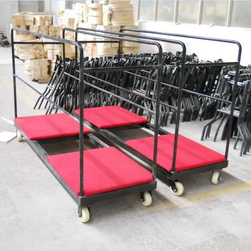 High Quality Heavy Duty Factory Sale Direct Moving Round Banquet Folding Table Cart Removable Serving Trolley