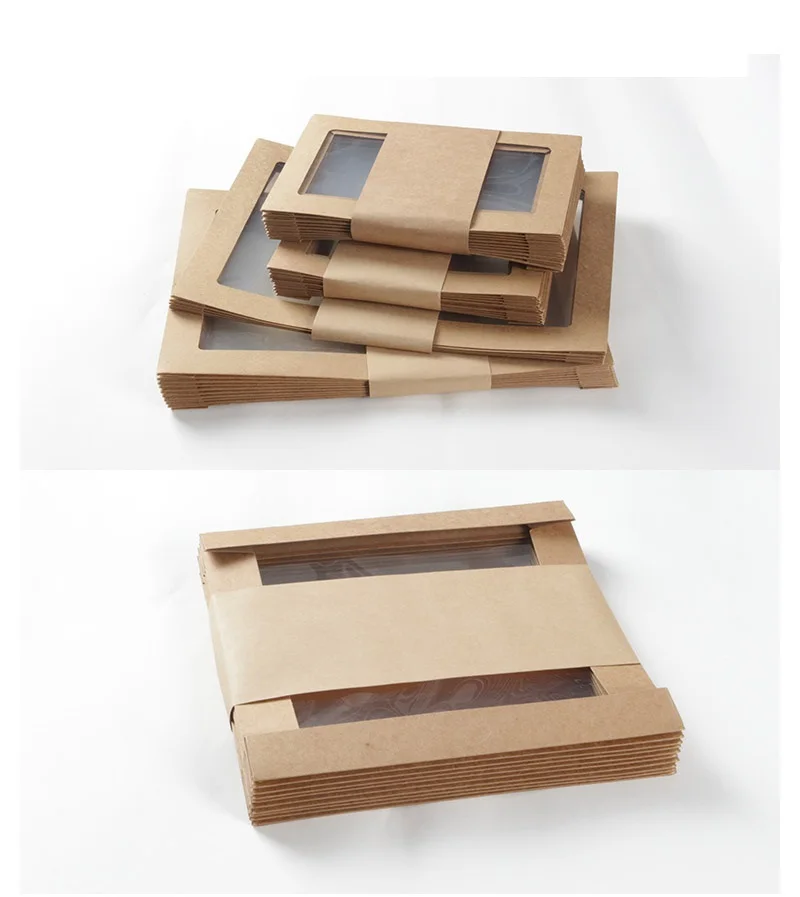 F Corrugated Cardboard Food Packaging Box With Window Lunch Box Large Capacity Cake Snack Packaging Box supplier