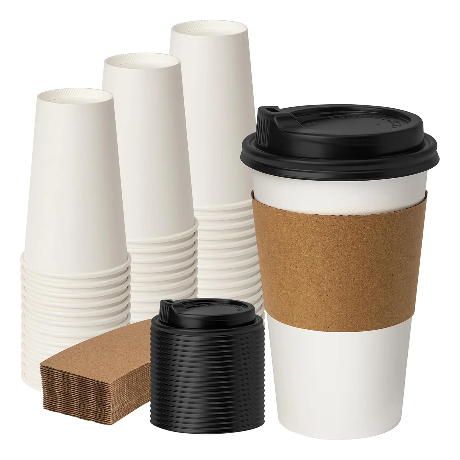 Customizable Beverage Cup Sleeve Disposable Kraft Cardboard Coffee Cup Holder With Custom Logo Printing