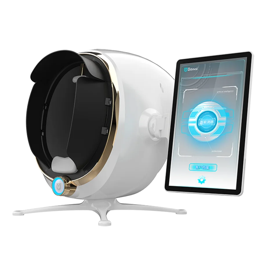2023 AI Intelligent Image Skin Analyzer 8 Lights Max and Plus High Pixel Skin Age Detector Magic Mirror 3D Instrument