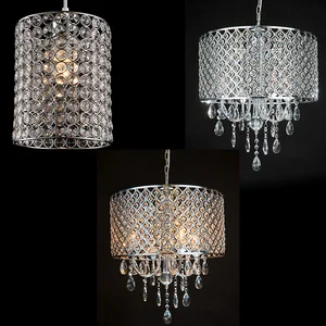 Small Led Fashion Round Chandeliers Ceiling Luxury Living Room Staircase Indoor Crystal Pendant Light