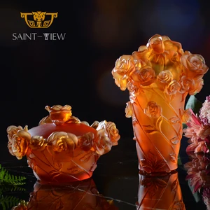 SAINT-VIEW Nordic Home Decor Flower Ramadan Jar Oud Censer Box Wedding Souvenirs for Guests