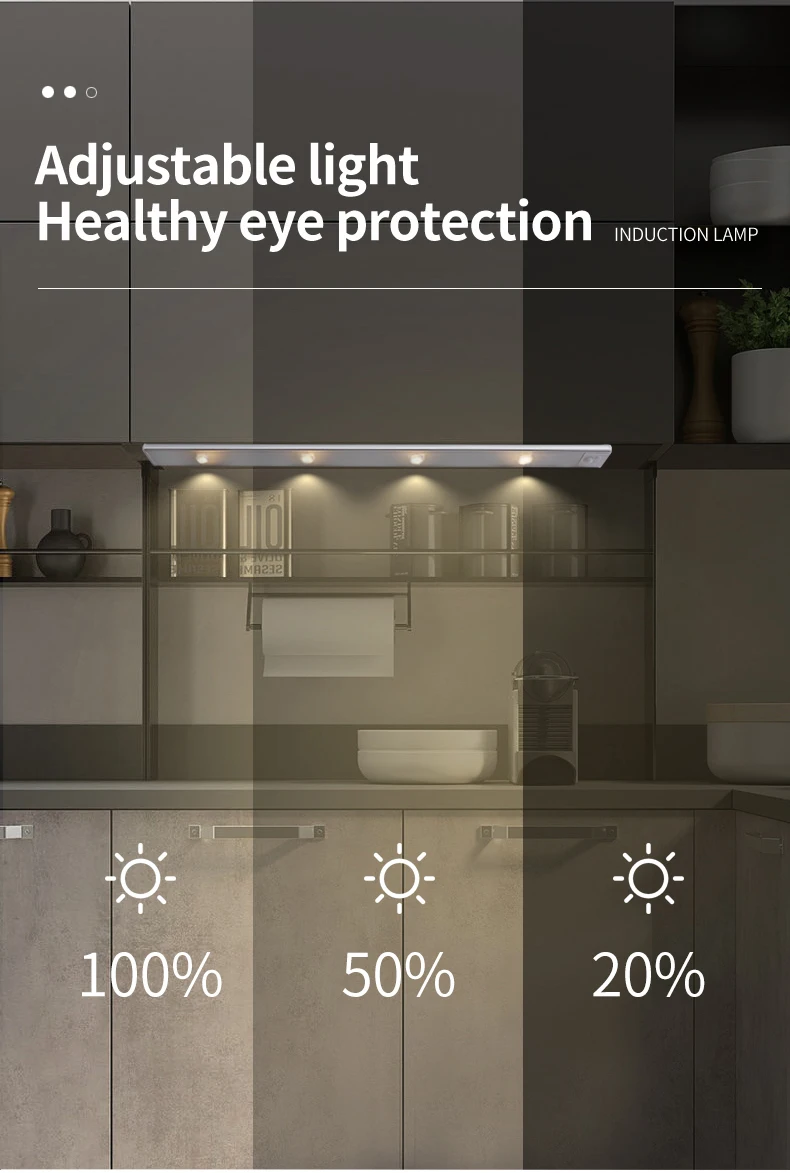 猫眼无线橱柜下照明运动传感器室内壁橱灯下厨房衣柜