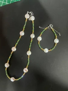 YOB Jewelry Edison Pearl Grade Round White Pendant Necklace Rhodium Plated Trendy Women