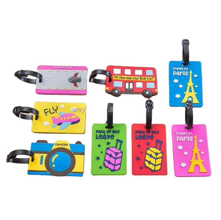 Pvc Travel Luggage Tag Cartoon Custom Silicone Luggage Tag