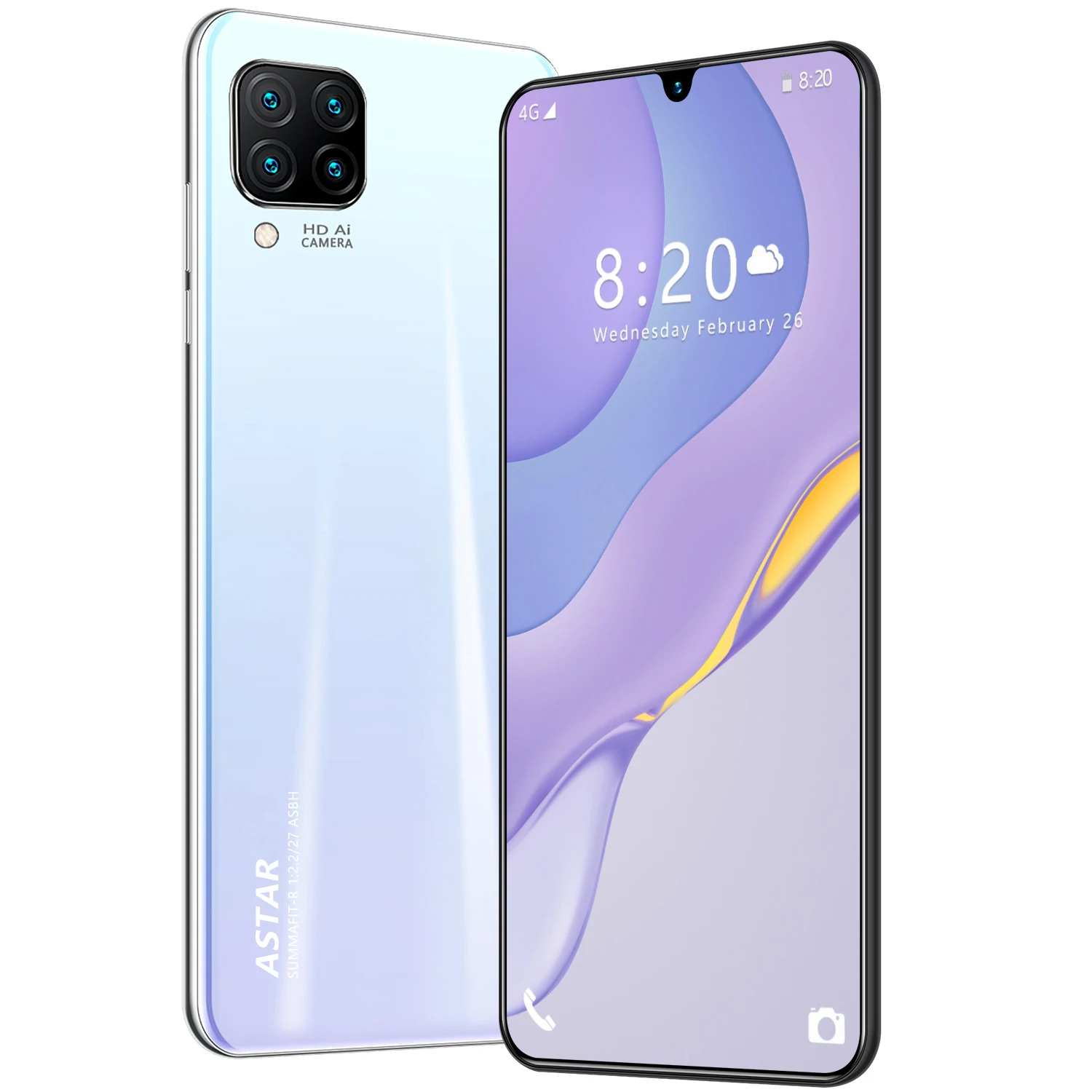 Разблокированный мобильный телефон Nowa7i 6,5 дюйма 8 ГБ + 128 ГБ Android смартфон 10 ядер 5G LET телефон 4 камеры MTK6799 распознавание лица