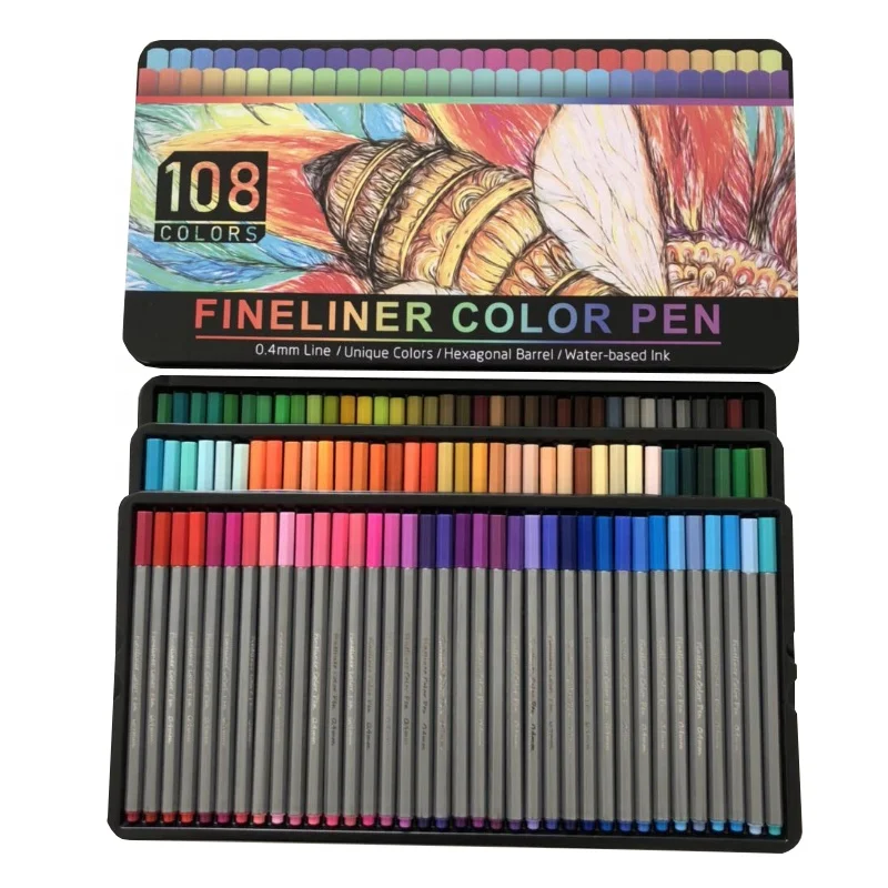 108 colors 0.4mm tips fineliner color