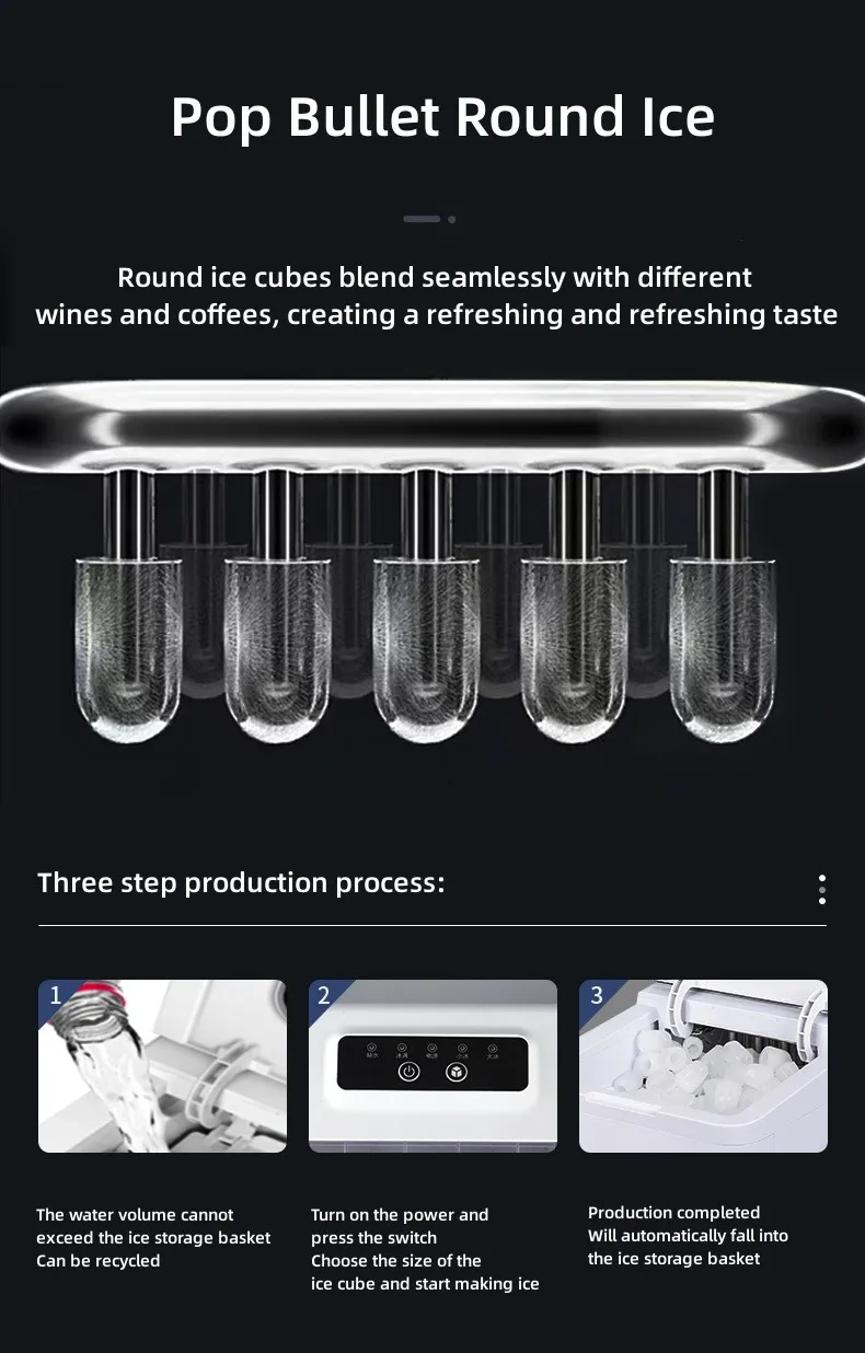 Easy Operation Automatic Portable Home Countertop Mini Ice Maker