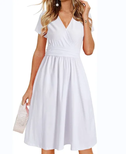 White Plain No Print Elegant Dress Women Sexy Evening Dress Customized ...