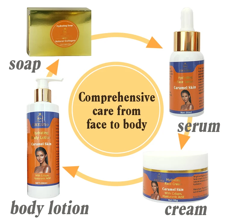 Custom Extract Rejuvenating Caramel Exfoliate Skin Set Facial Oil Anti