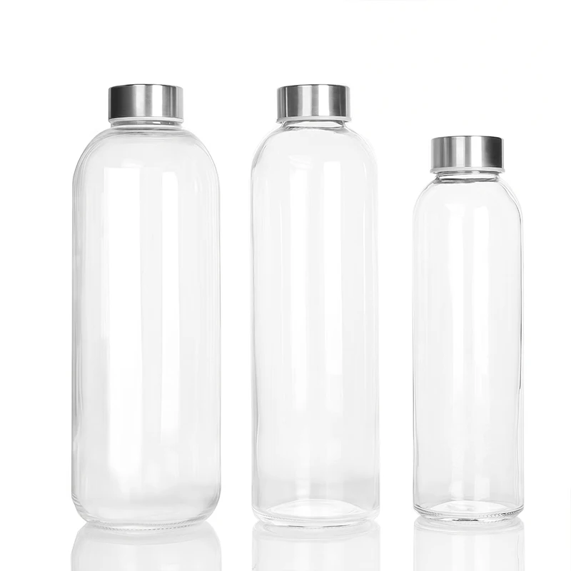 24 oz glass water bottle with silicone sleeve spottle Black glass water bottle with neoprene sleeve  750 ml / 24 oz in Mixed Black - Sustainable glass bottle with screw cap