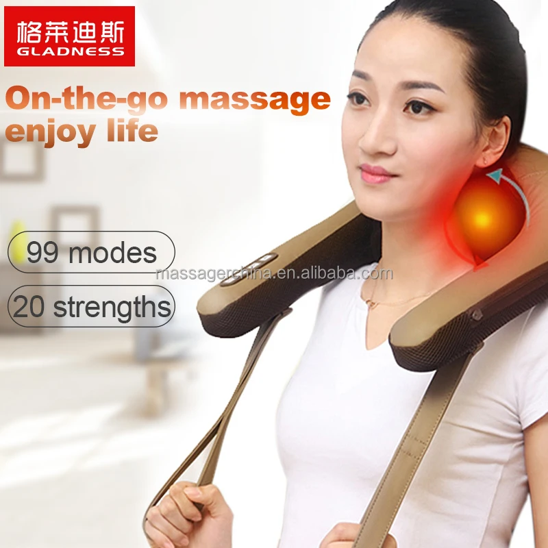 Electric U Shape Back Neck Shiatsu Massager 3d Kneading Massage Shawl