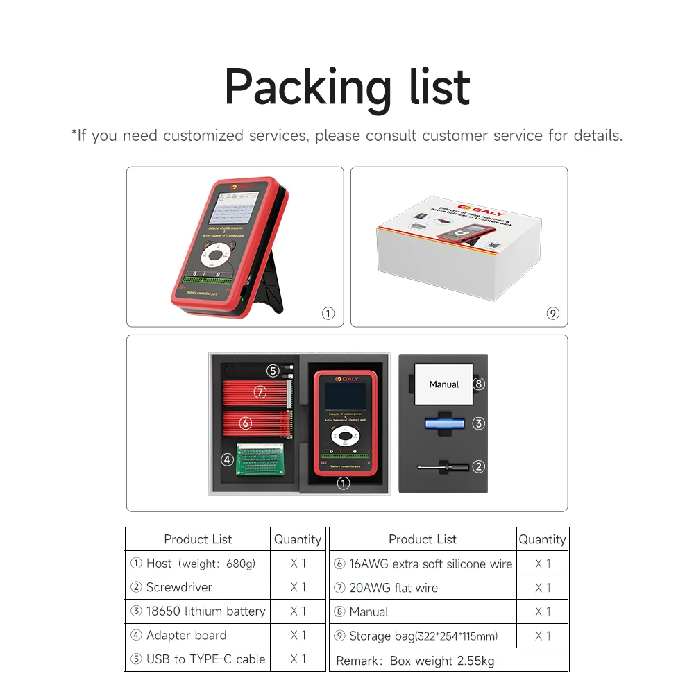 Daly 10A Active Balancer Bms Solar System 18650 Lifepo4 Li-ion Lithium Battery Pack Equalizer 3S-24S Cable Sequence Detector