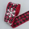 Red & Black Snowflake-6.3cm, 10 Yards Per Roll