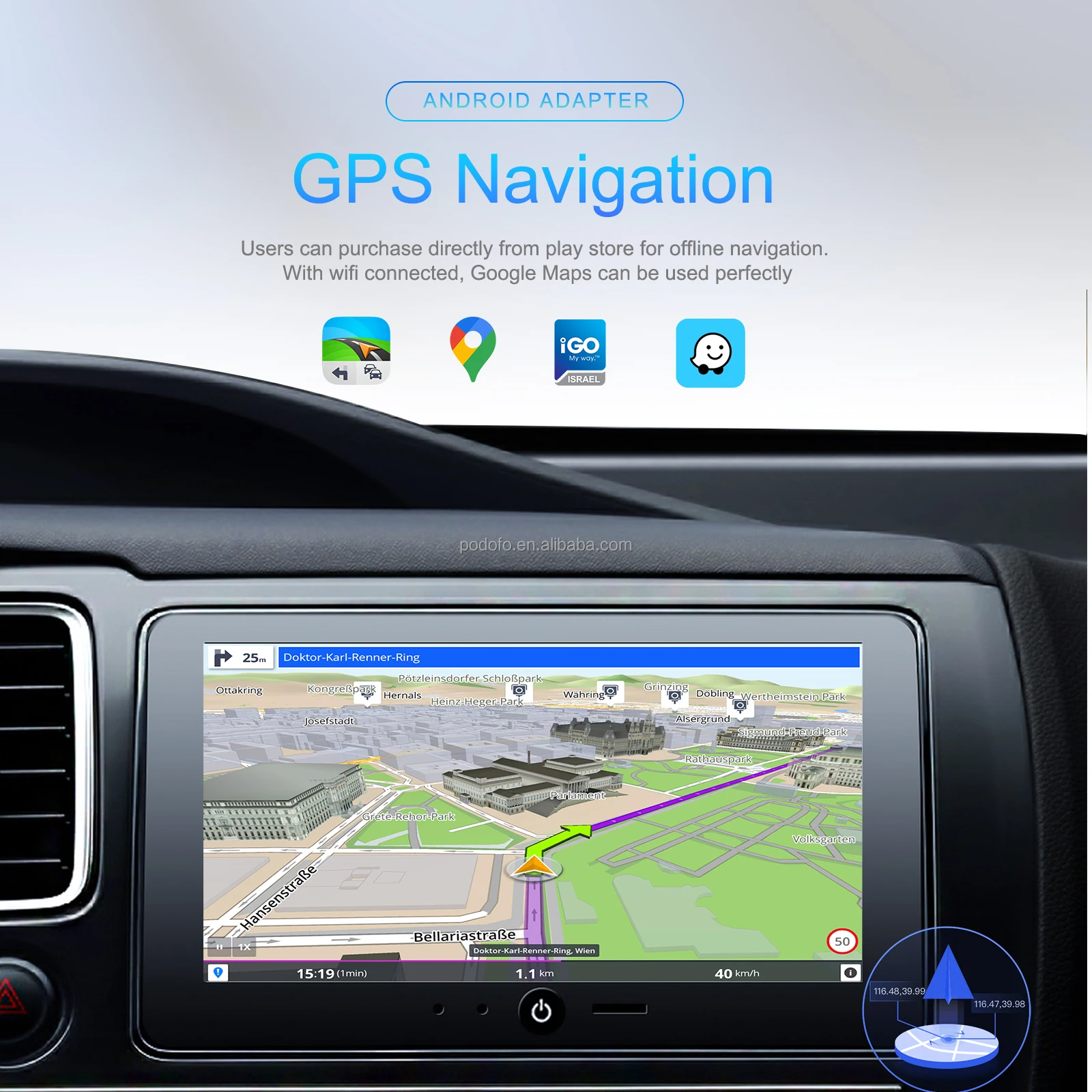 Podofo Android Carplay Ai Box 2+32gb Wireless Car Box Original Car