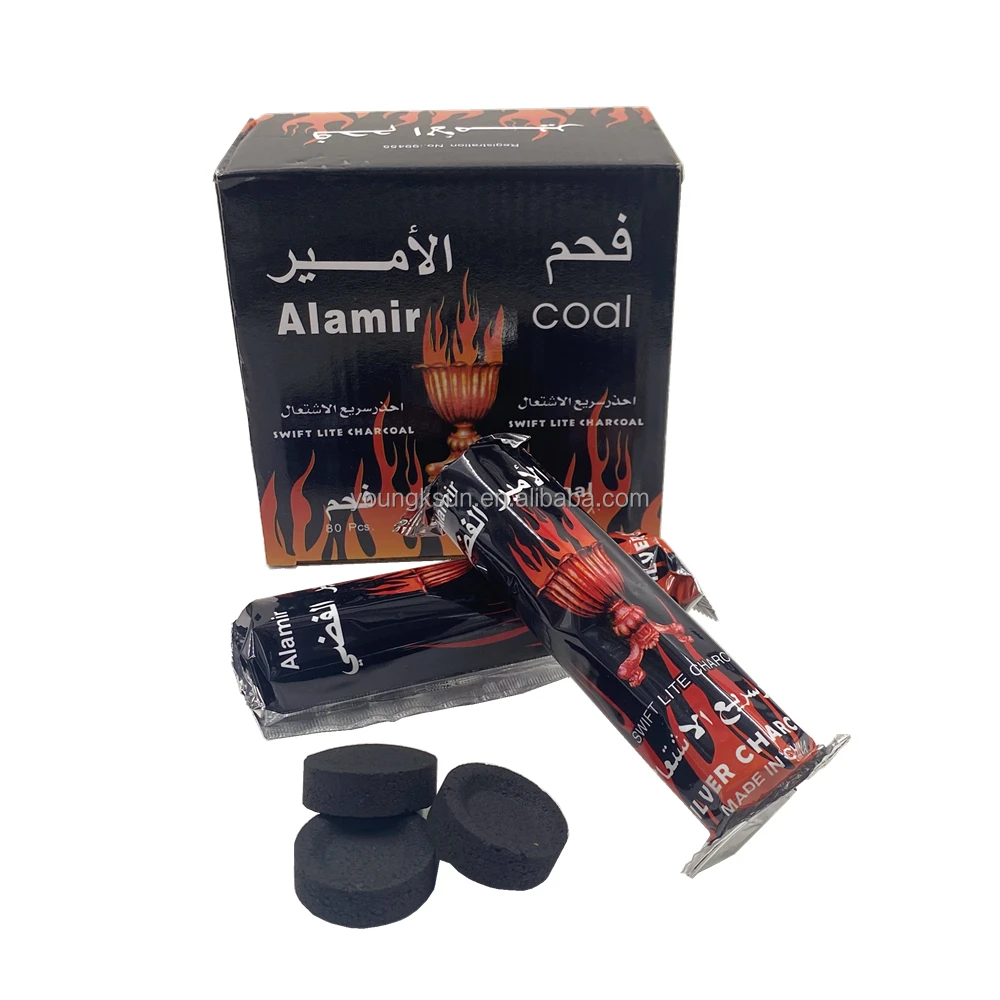 al amir tobacco YKS 33mm Al Amir Charcoal Hookah Briquette Bakhoor Coal for Shisha Incense