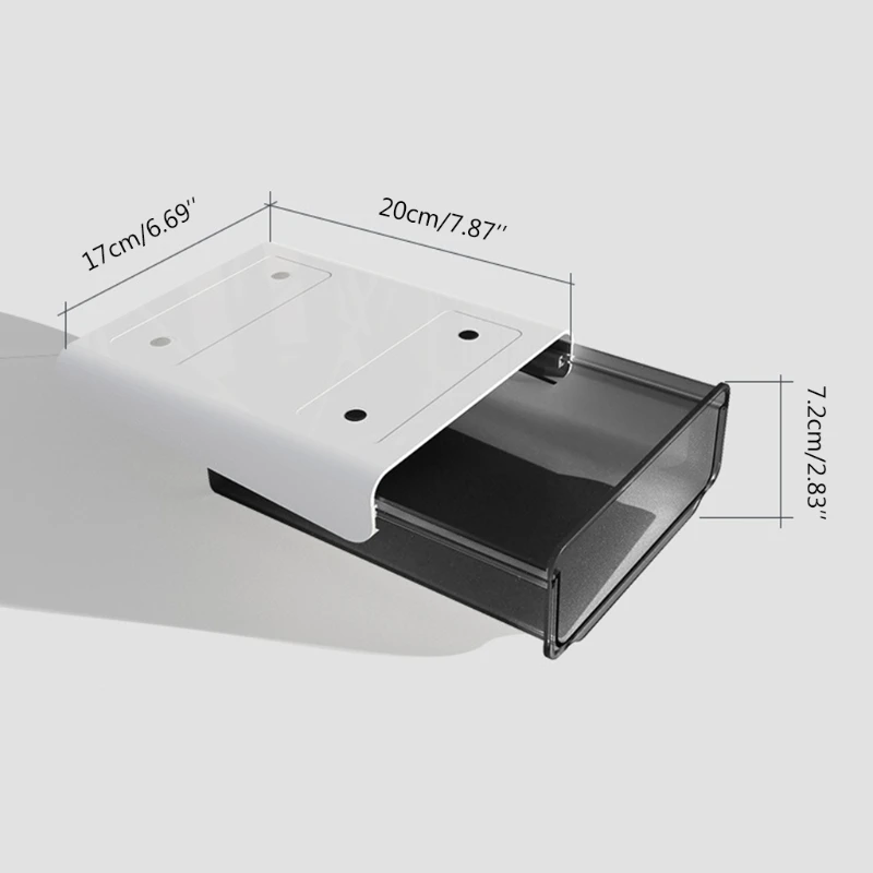 Self Stick Pencil Tray Under Desk Table Storage Drawer Organizer Box