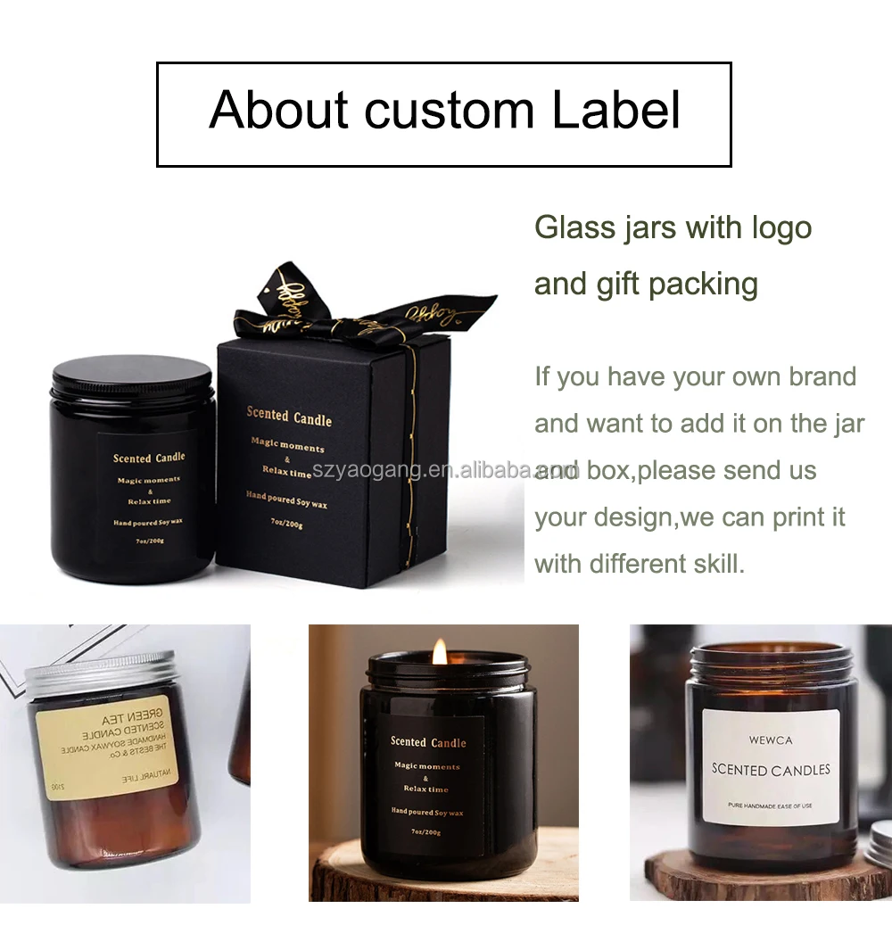 Popular Matte Black 8oz 250ml Glass Candle Jar Candle Vessel With Black