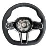 Full leather with button; Silver button frame