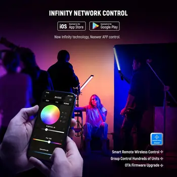 NEEWER RGB Light Wand with 2.4G/APP Control Upgraded 360 Touchable RGBWW Hue Mixer Photography Handheld LED Video Lighting product image
