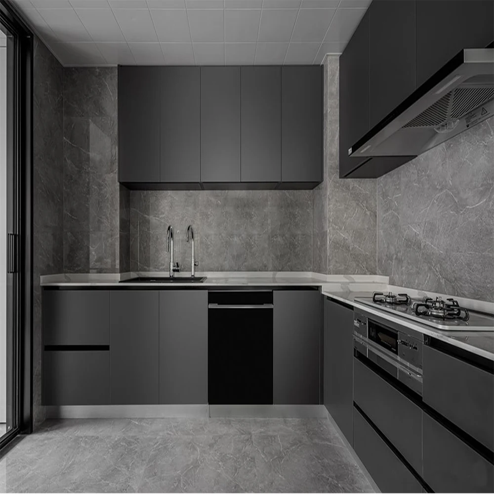Matt Grey Melamine Kitchen Cabinet