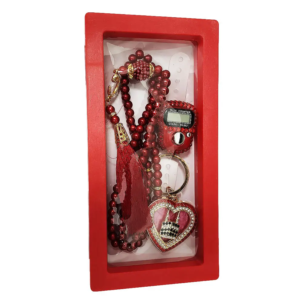 Islamic Tasbih Set Finger Counter and Prayer Beads With Box Muslim Prayer Gift Set