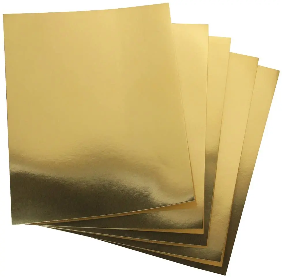 Gold Metallic Cardstock Foil Cardboard A4 Size 250gsm 10 Sheets