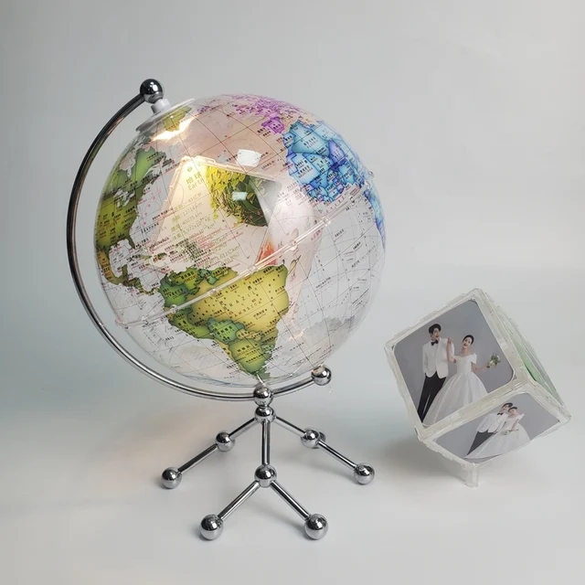 Wellfun  Custom 3D Photo Frame Item Globe Earth Decor Gift Items Novelty Gifts Globe Earth Globe Decor