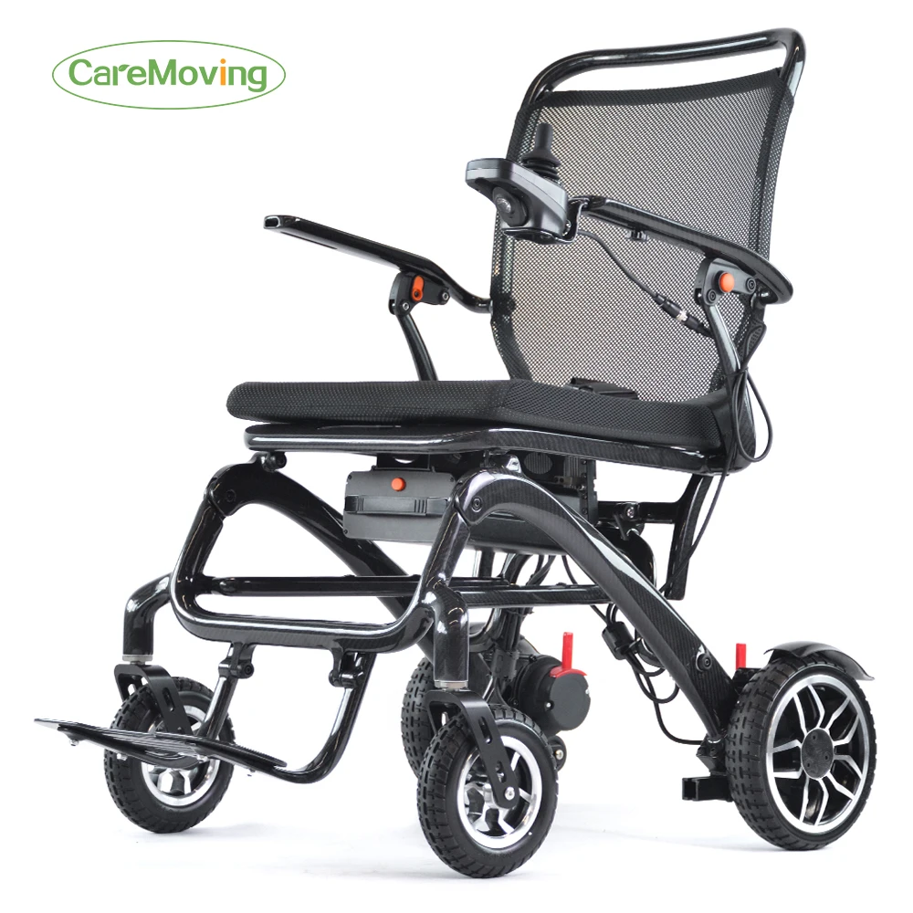 CareMoving Hafif Tam Karbon Fiber Motorlu Elektrikli Tekerlekli Sandalye Katlanabilir Yaşlı Bireyler İçin Tasarlandı