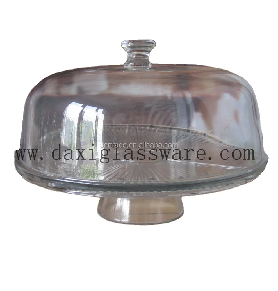 Rotatable Glass Cake Plate Multipurpose Clear Glass Cake Decoration Set