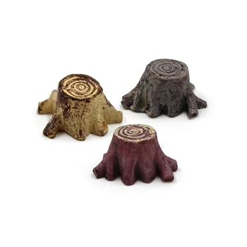 Milisten 12pcs Miniature Resin Tree Stump Decorations - Random Color Fairy Garden & DIY Craft Mini Stumps, 1.5cm Tall - View #8