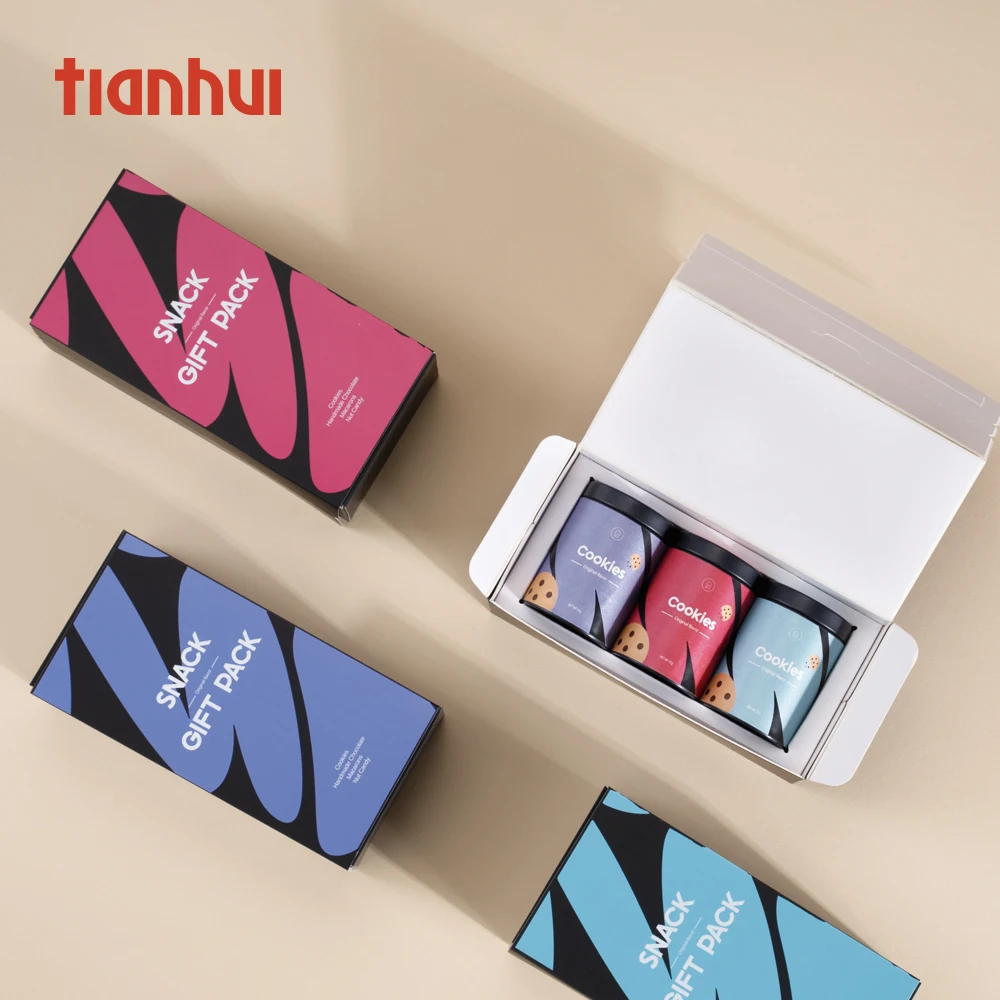 Tianhui Custom Simple Folding Zipper Box Caixa de embalagem de doces Conjunto de caixa para presentes de doces infantis Embalagem