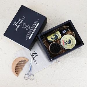 Customized Organic Beard Growth Oil Wax Kit Premium Beard Care Products for Men's Facial Hair Enhancement