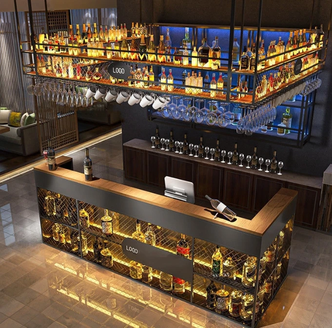 豪華なスタイルのホームバー家具クラシックバーカウンター